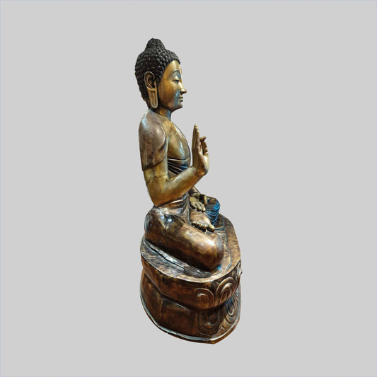 Brassaura® Grand Seated Buddha Statue | Two-Tone Brass Masterpiece | Height 67 Inches & Weight 240 Kgs