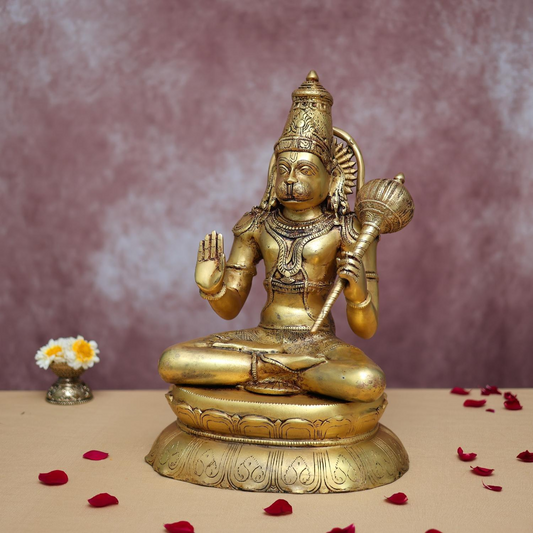 BEAUTIFUL BRASS HANUMAN IDOL 16 INCHES