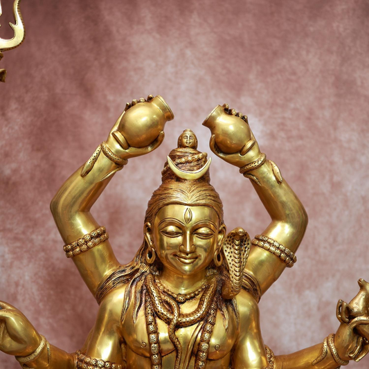 पीतल की महामृत्युंजय मूर्ति 31 इंच शक्तिशाली और सुंदर सजावटी प्रतिमा