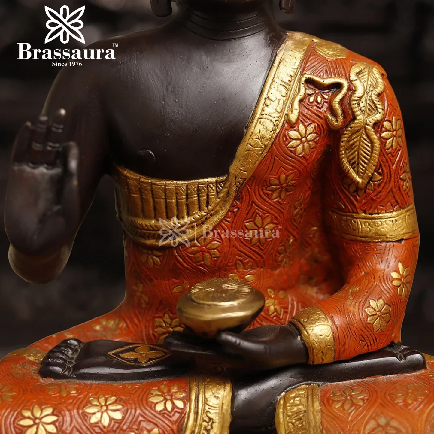 Brass Buddha For Home And Décor And Gift Items Weight 10 kg Height 19.54 Inch