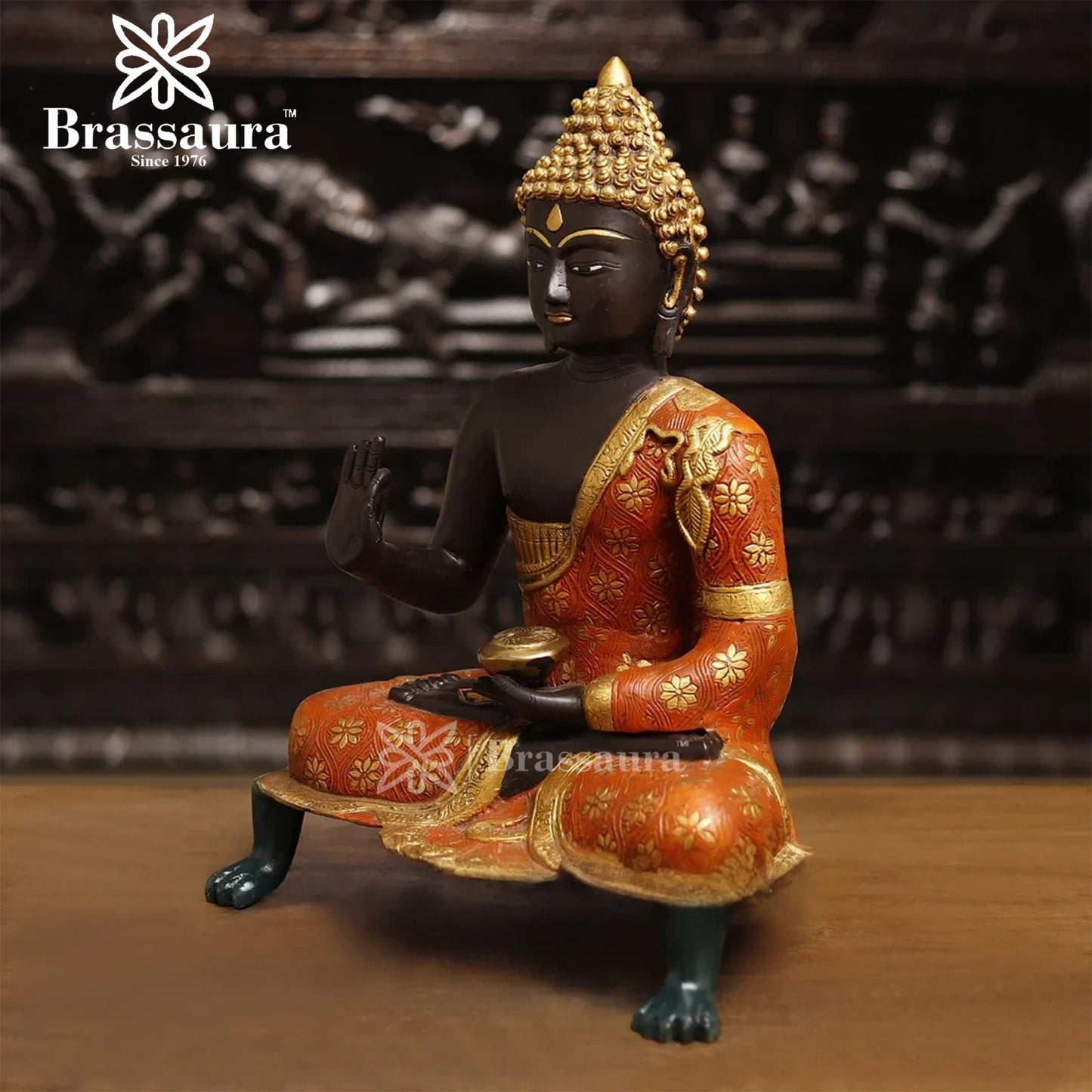 Brass Buddha For Home And Décor And Gift Items Weight 10 kg Height 19.54 Inch