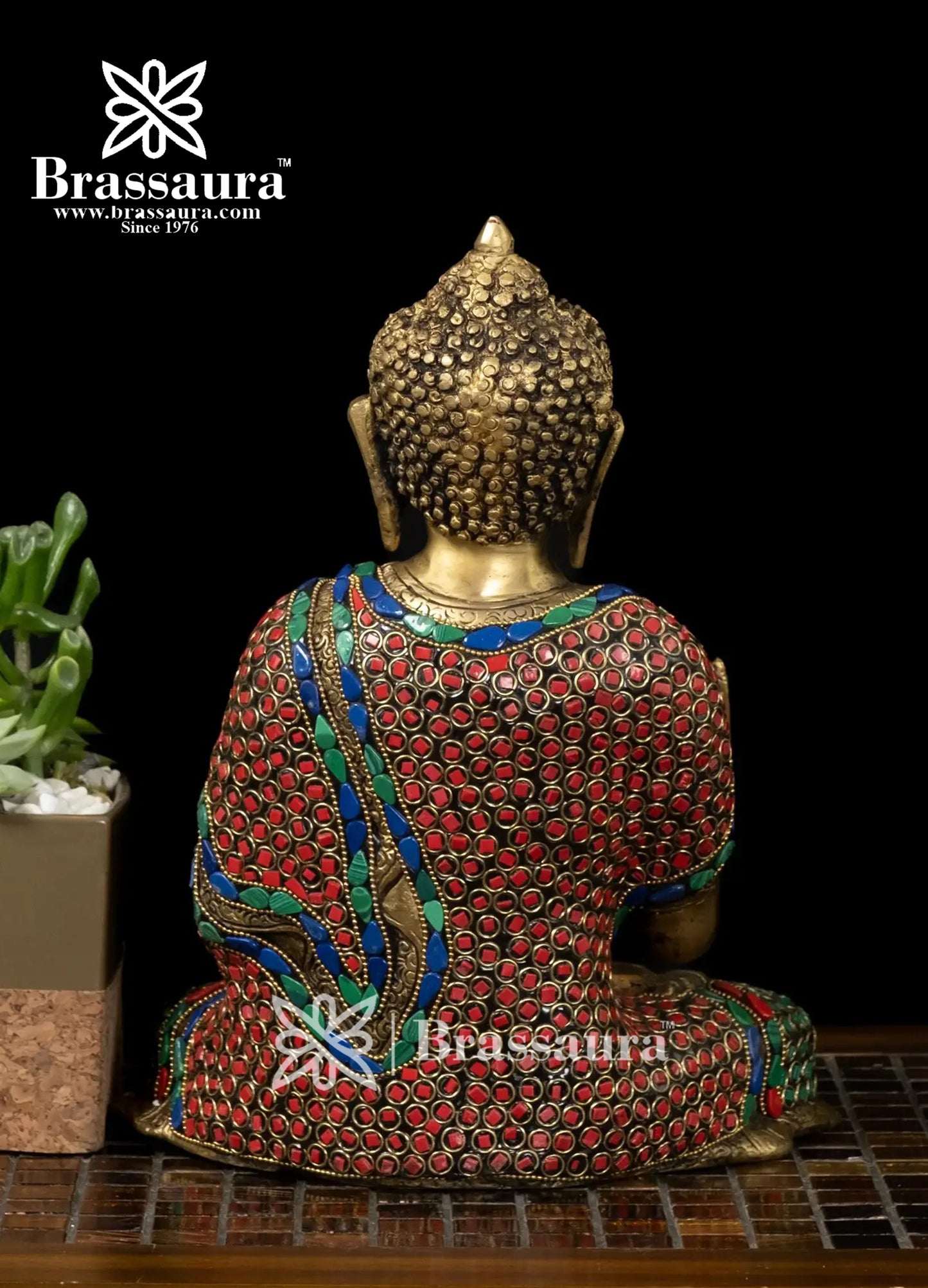 Brass Buddha For Home And Décor Weight 5.5 kg Height 11.5 Inch