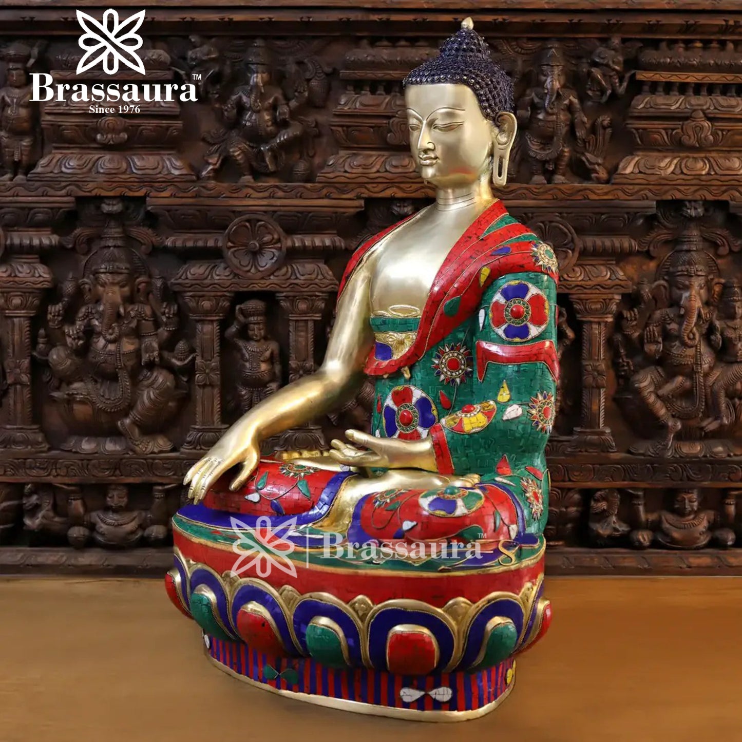 Brass Buddha For Home And Décor Weight 51.3 kg Height 33 Inch