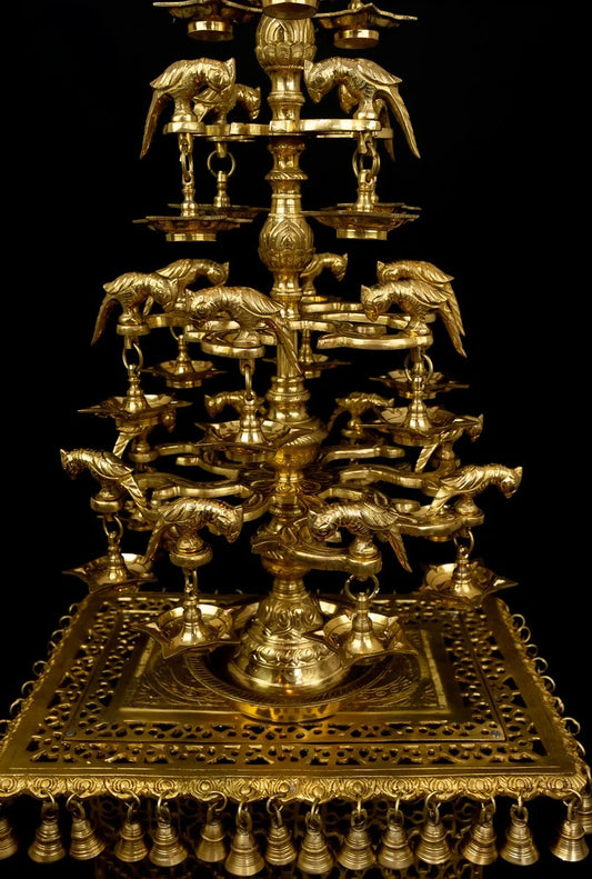 Brass Parrot Aal valakku deepam Weight 18 Kg And Height 38 Inch