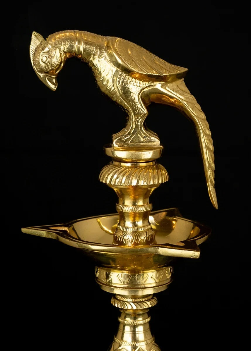 Brass Parrot Aal valakku deepam Weight 18 Kg And Height 38 Inch