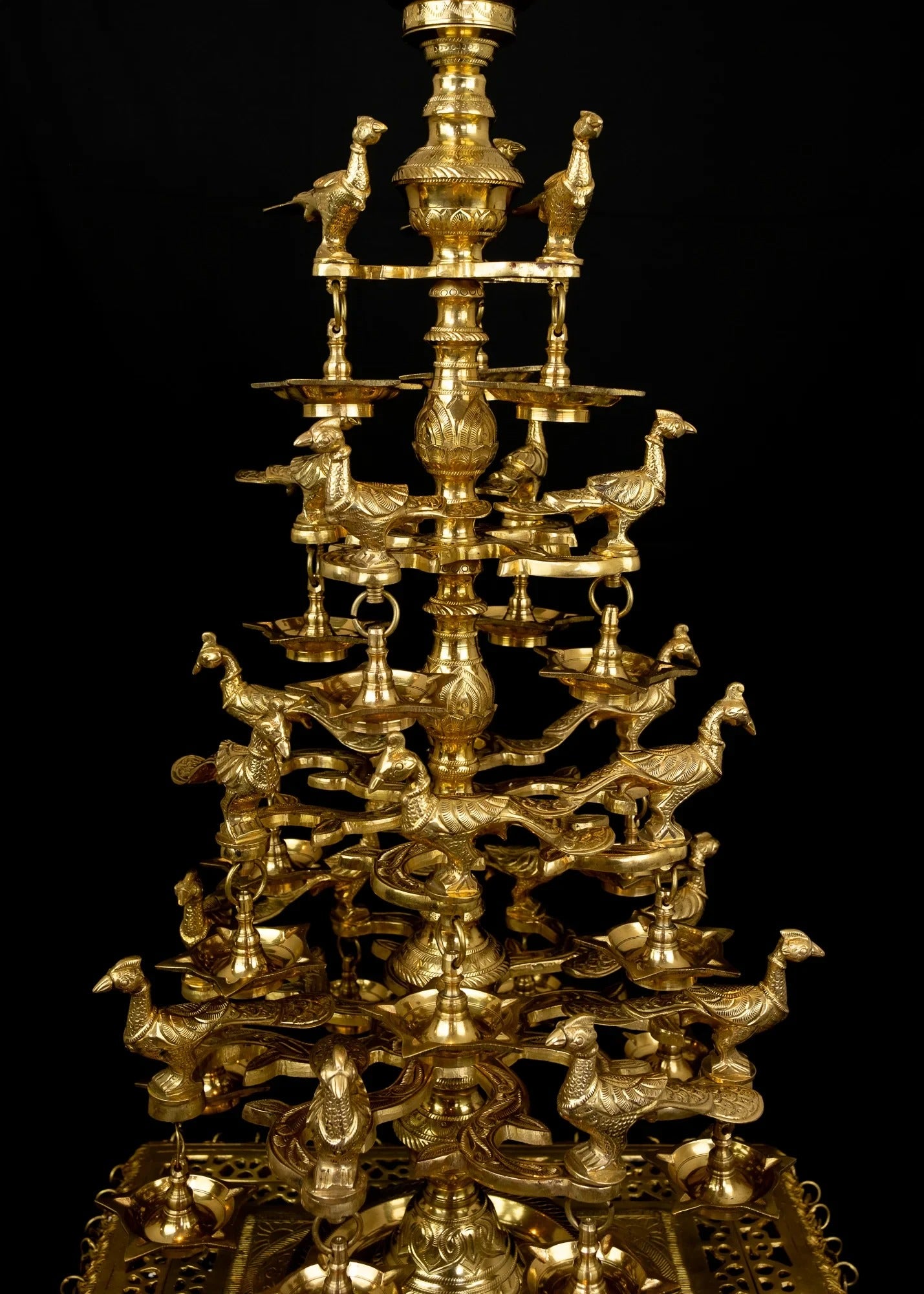 Brass Peacock Aal valakku deepam Weight 21 Kg And Height 42.5 Inch