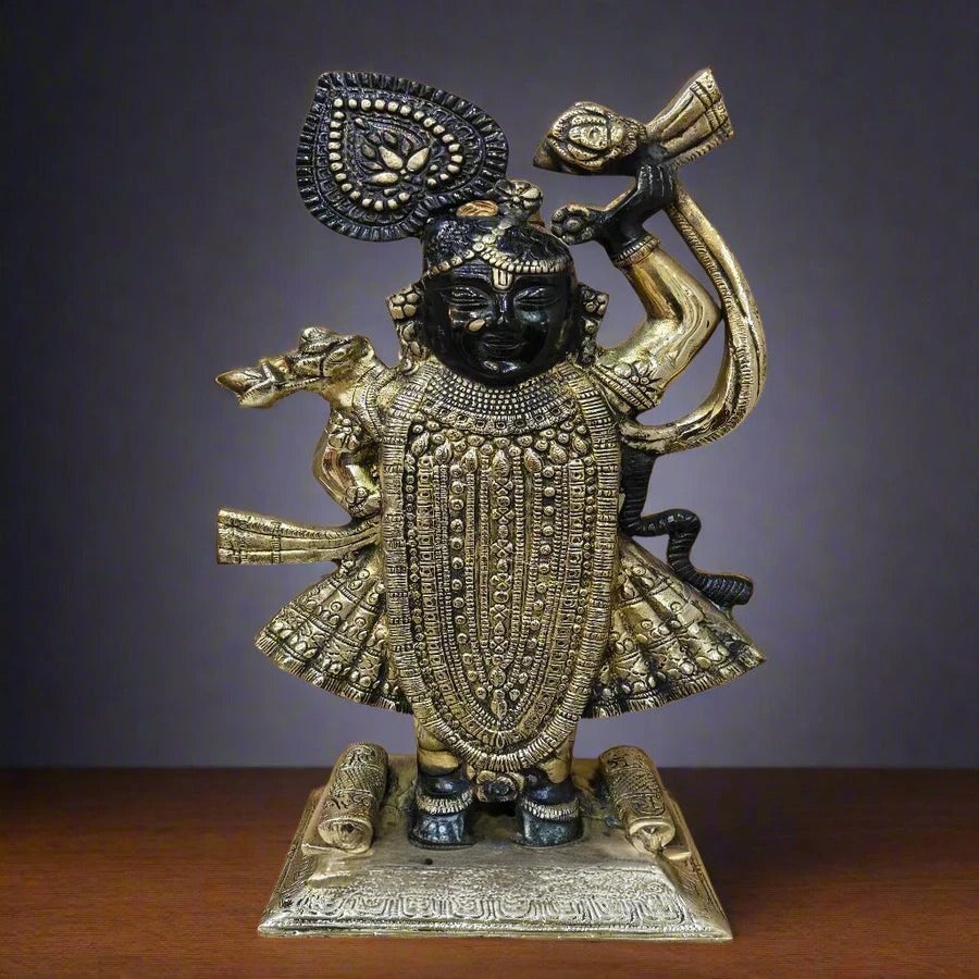 Brass Dancing Krishna Weight 8.5 Kg And Height 17 Inch