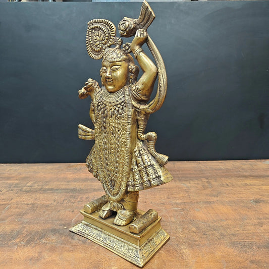 Brass Classic Standing Krishna Weight 8 Kg And Height 17 Inch