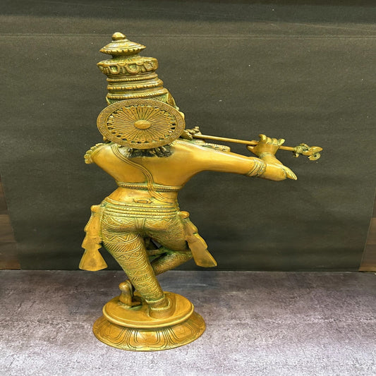 Brass Standing Krishna Weight 9.1 Kg And Height 23 Inch