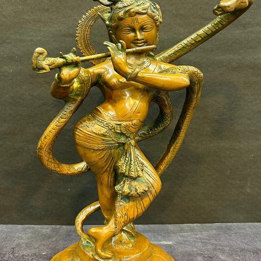 Brass Krishna Playing Flute Weight 5.1 Kg