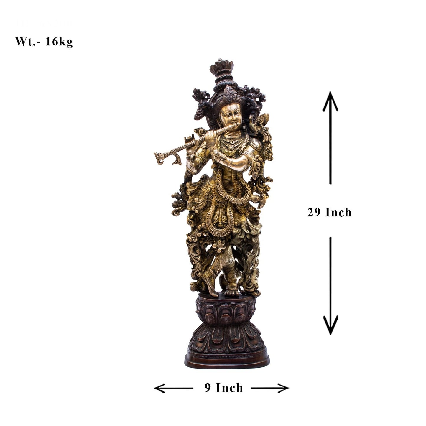 Brass Standing Classic Krishna Weight 16 Kg And Height 29 Inch