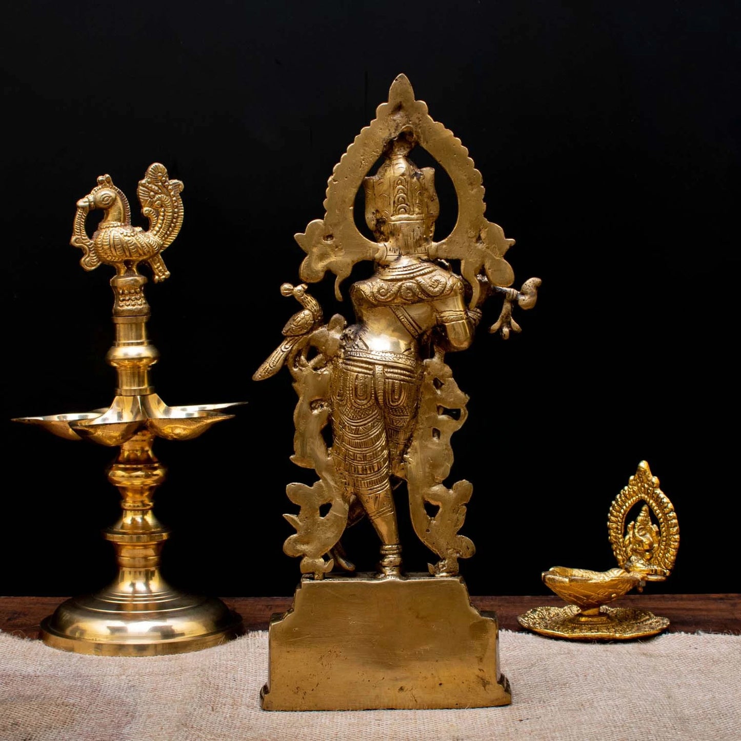 Brass Standing Krishna Weight 3 Kg And Height 14 Inch