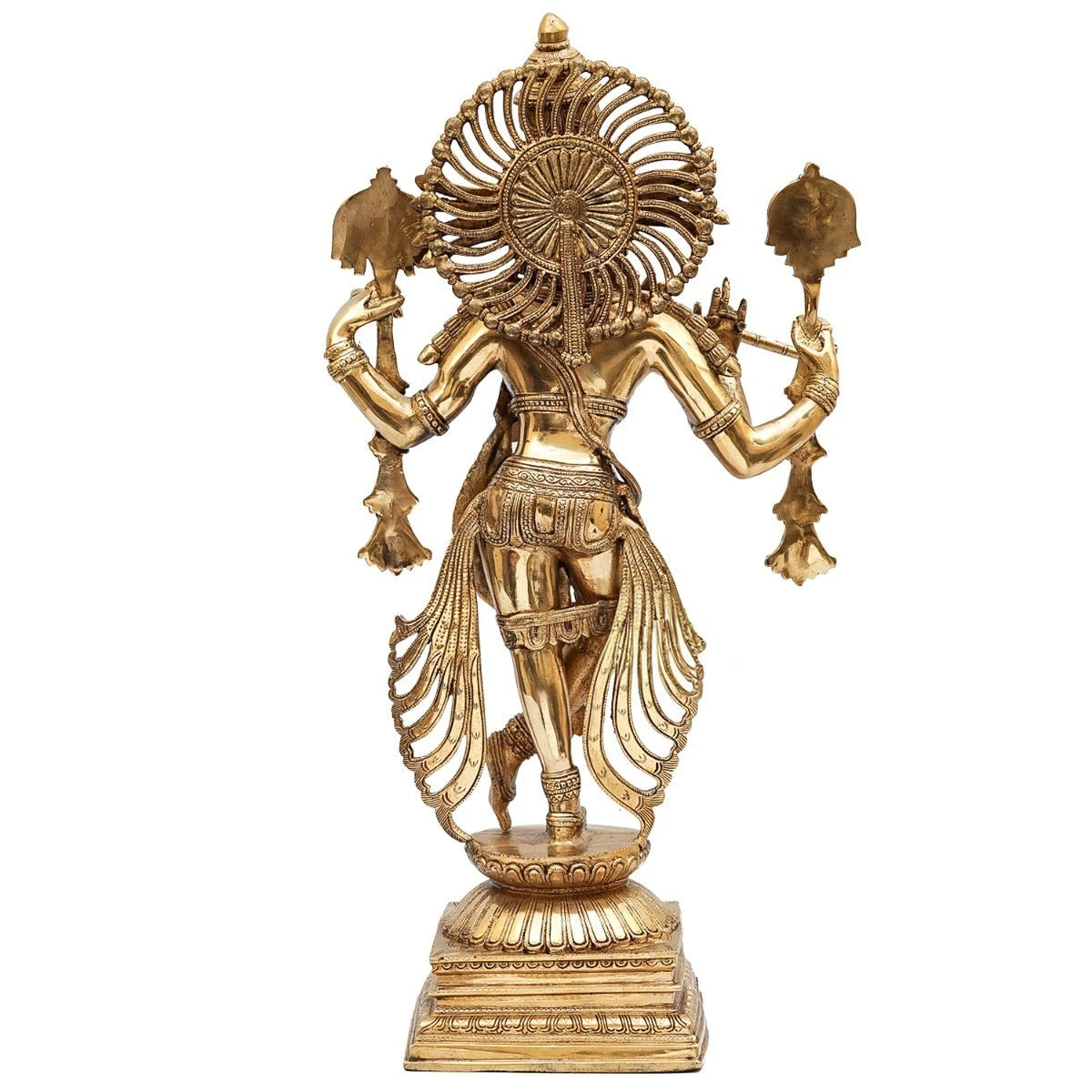 Brass Classic Krishna Playing Flute Weight 28 Kg And Height 31 Inch