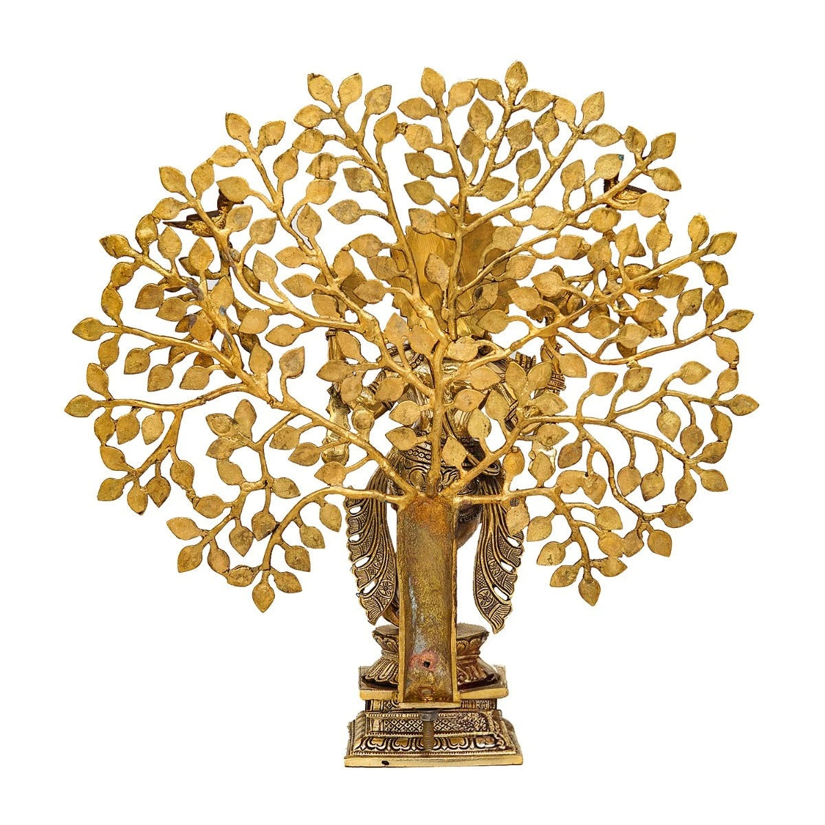 Brass Tree Krishna Playing Flute Weight 13.4 Kg And Height 22 Inch