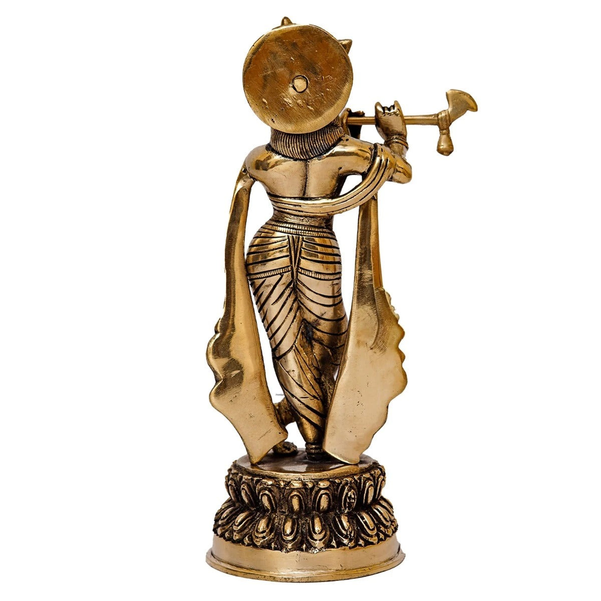 Brass Classic Krishna Playing Flute Weight 1.8 Kg And Height 10 Inch