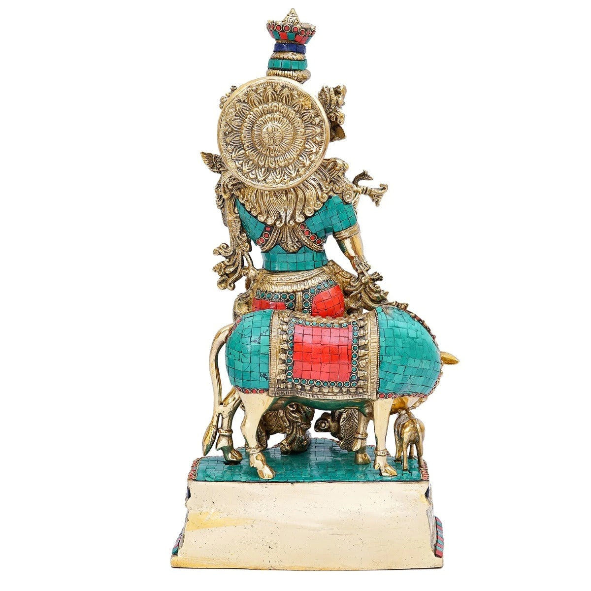 Brass Gem Stone Work Krishna Weight 17 Kg And Height 22 Inch