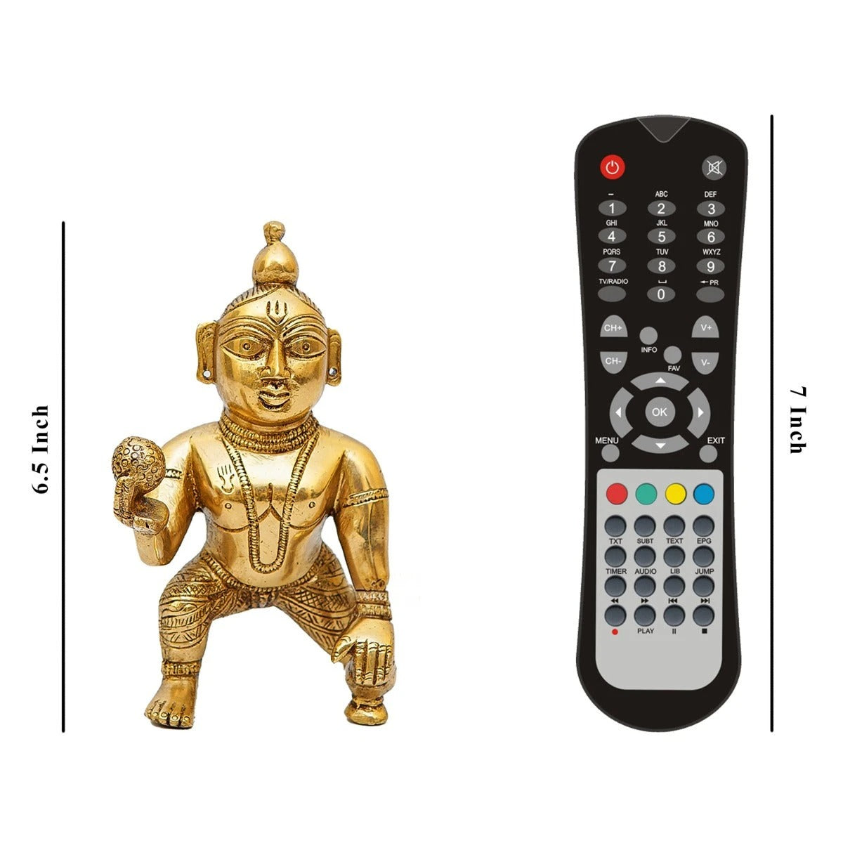 Brass Bal Gopal Weight 0.95 Kg And Height 6.5 Inch