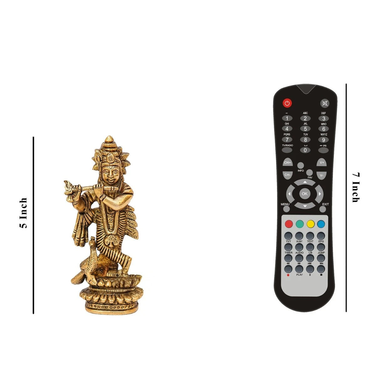 Brass Krishna Weight 0.38 Kg And Height 5 Inch