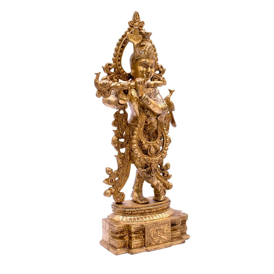 Brass Classic Krishna Weight 4.25 Kg And Height 15 Inch