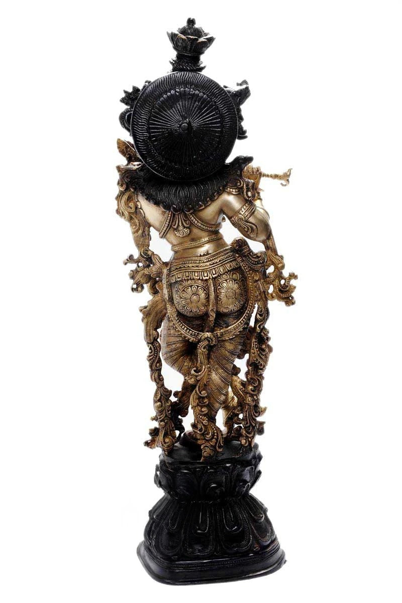 Brass Standing Krishna Weight 16 Kg And Height 29 Inch