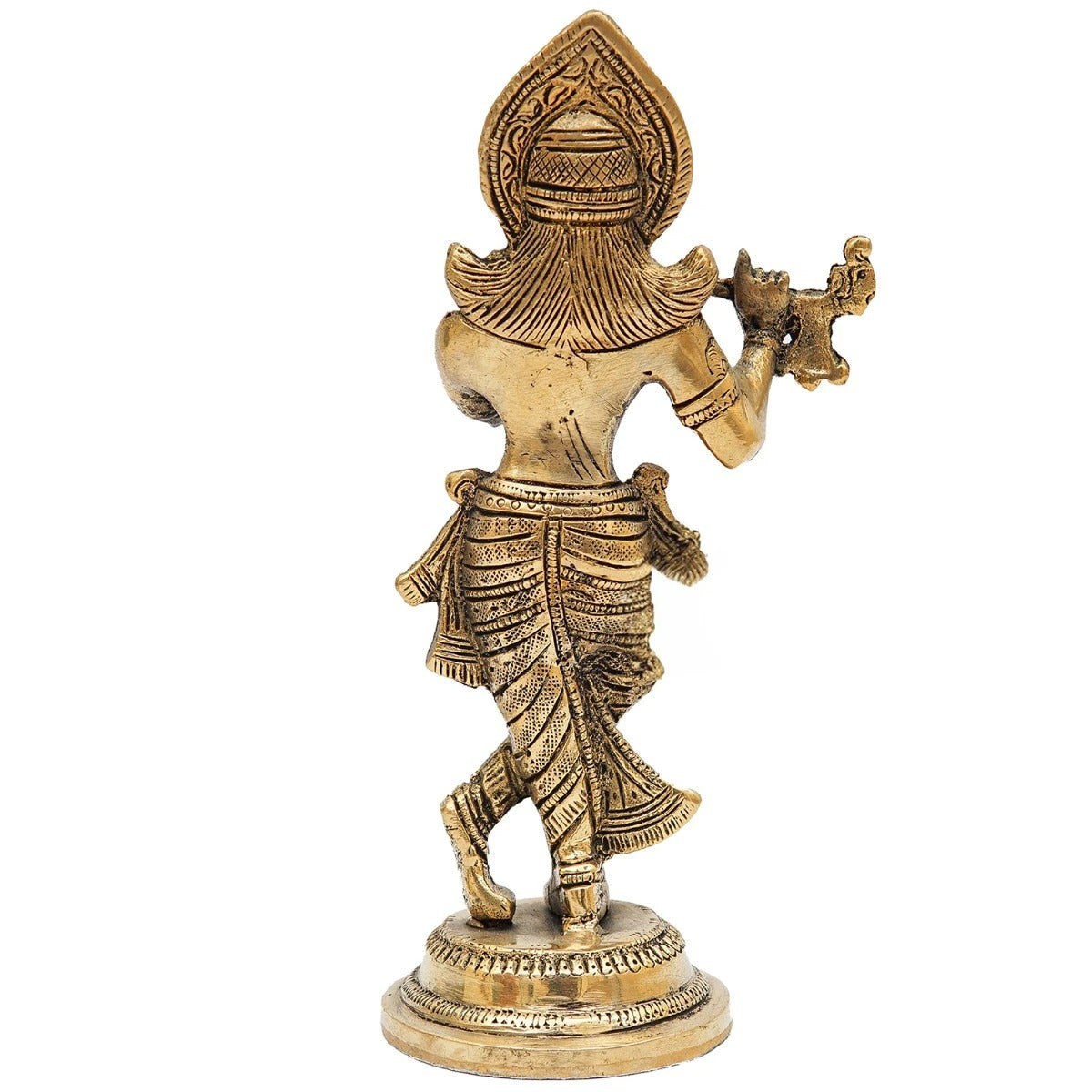 Brass Krishna Playing Flute Weight 1.5 Kg And Height 8.5 Inch