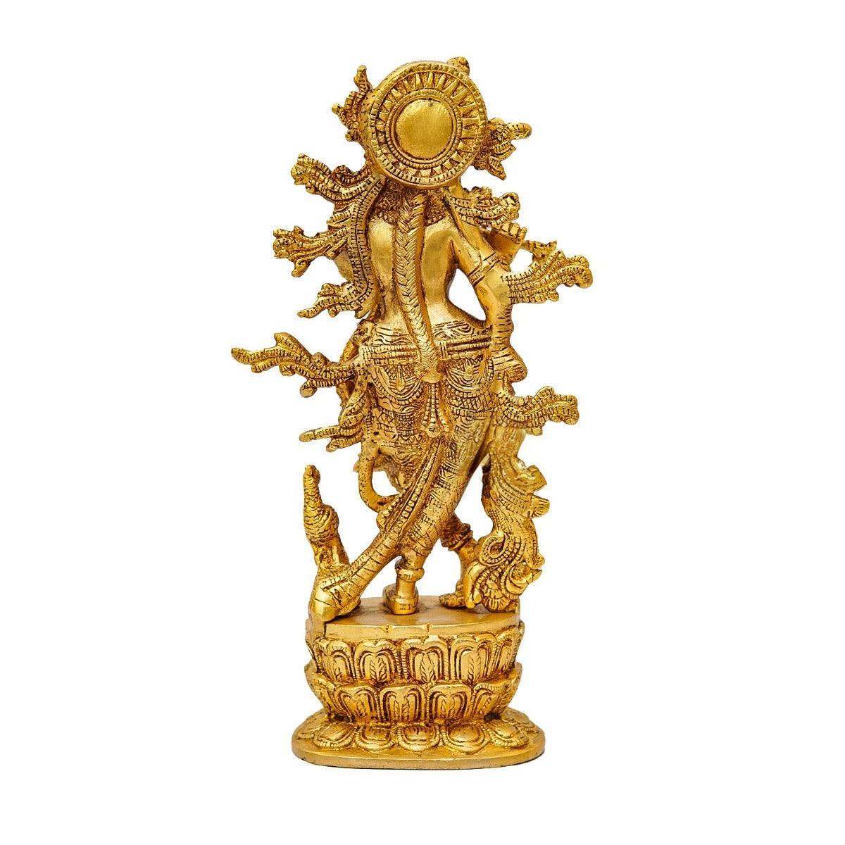 Brass Classic Krishna Playing Flute Weight 3.4 Kg And Height 12 Inch