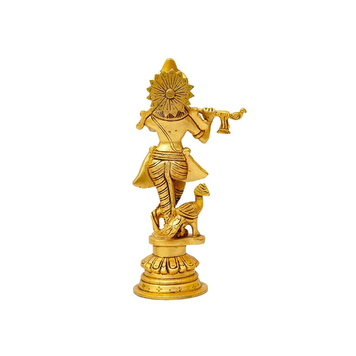 Brass Krishna Playing Flute Weight 1.4 Kg And Height 9 Inch