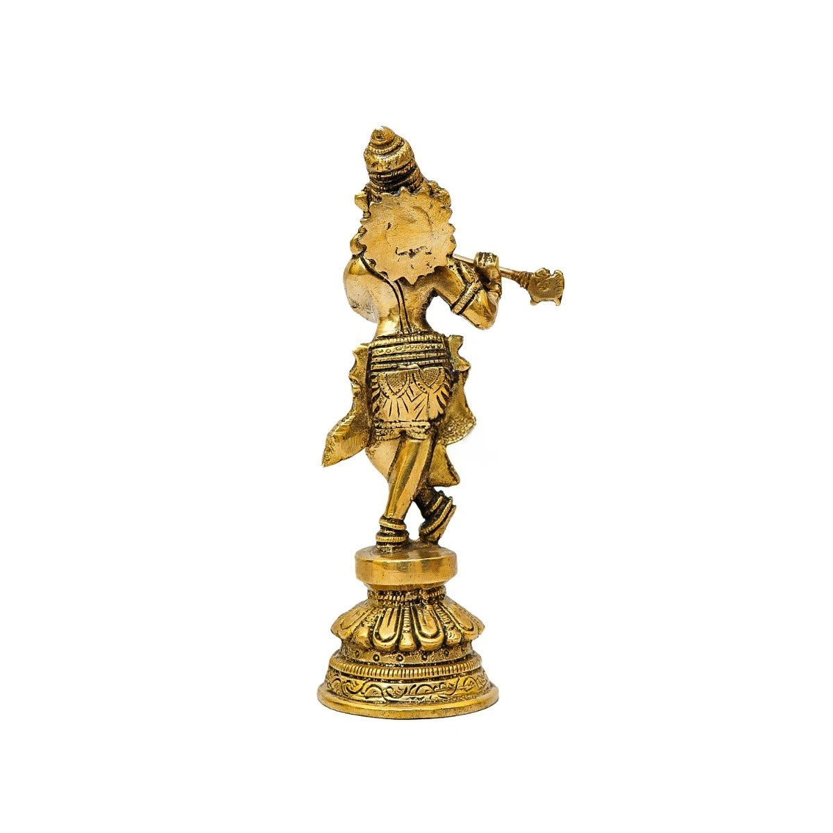 Brass Krishna Playing Flute Weight 1.2 Kg And Height 8 Inch