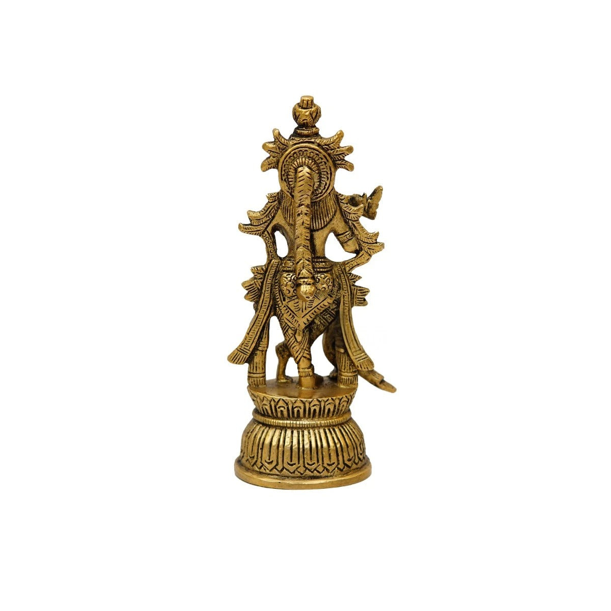 Brass Krishna Playing Flute Weight 0.5 Kg And Height 6 Inch