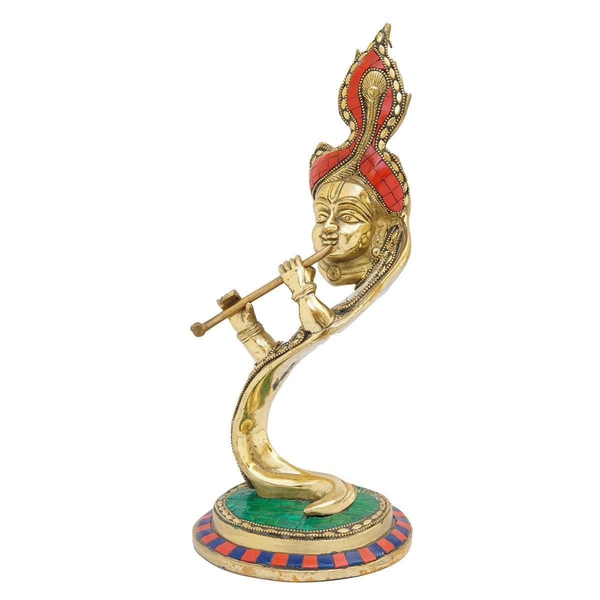 Brass Gem Stone Work Krishna Weight 3 Kg And Height 13 Inch