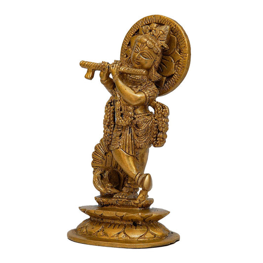 Brass Krishna Weight 0.9 Kg And Height 6 Inch