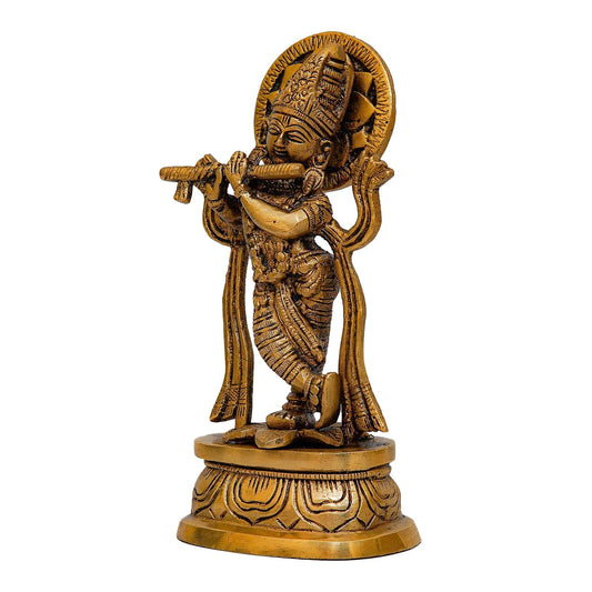 Brass Krishna Weight 0.9 Kg And Height 7 Inch