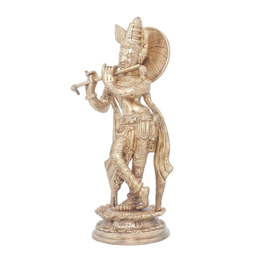 Brass Krishna Weight 2.5 Kg And Height 11 Inch