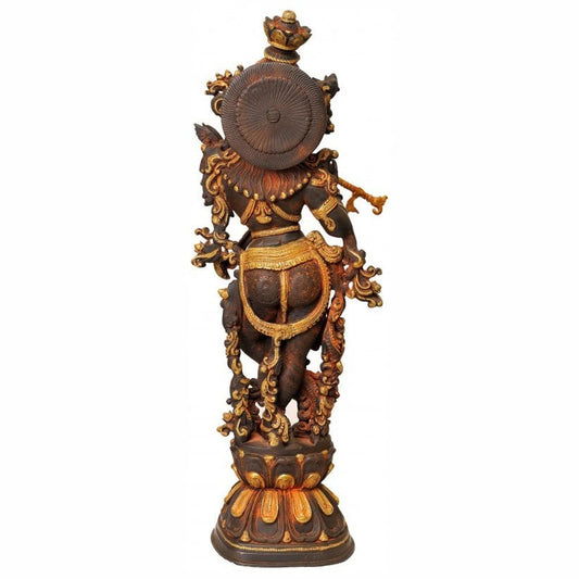 Brass Krishna Weight 21 Kg And Height 30 Inch