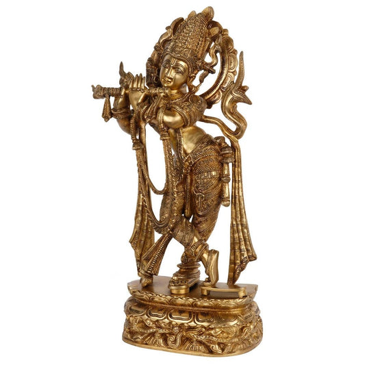 Brass Classic Krishna Weight 11.5 Kg And Height 23 Inch