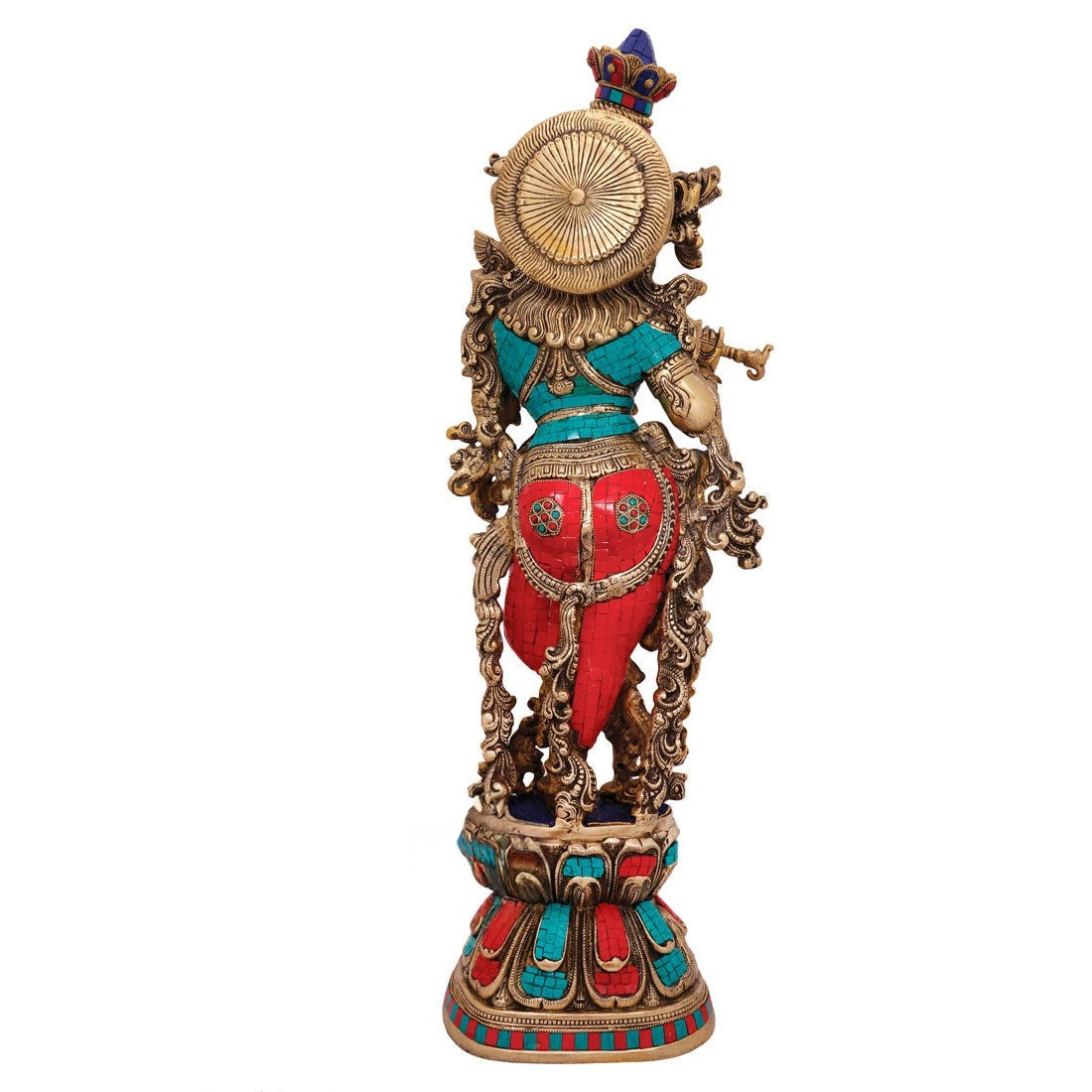 Brass Gem Stone Work Krishna Weight 16 Kg And Height 29 Inch