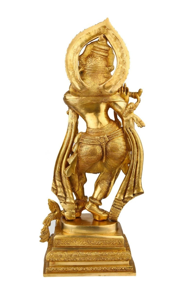 Brass Krishna Weight 16 Kg And Height 27 Inch