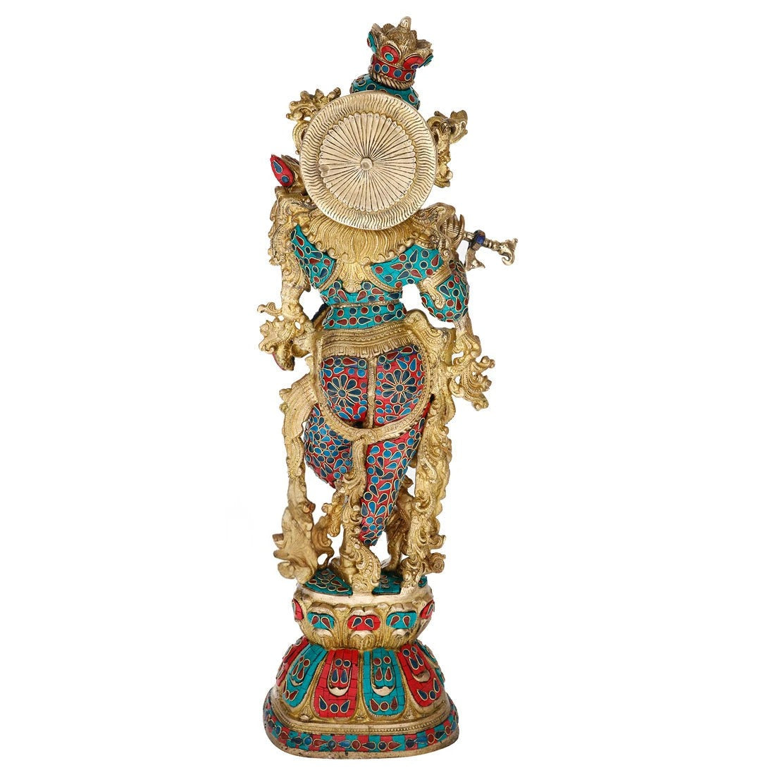 Brass Gem Stone Work Krishna Weight 16 Kg And Height 29 Inch