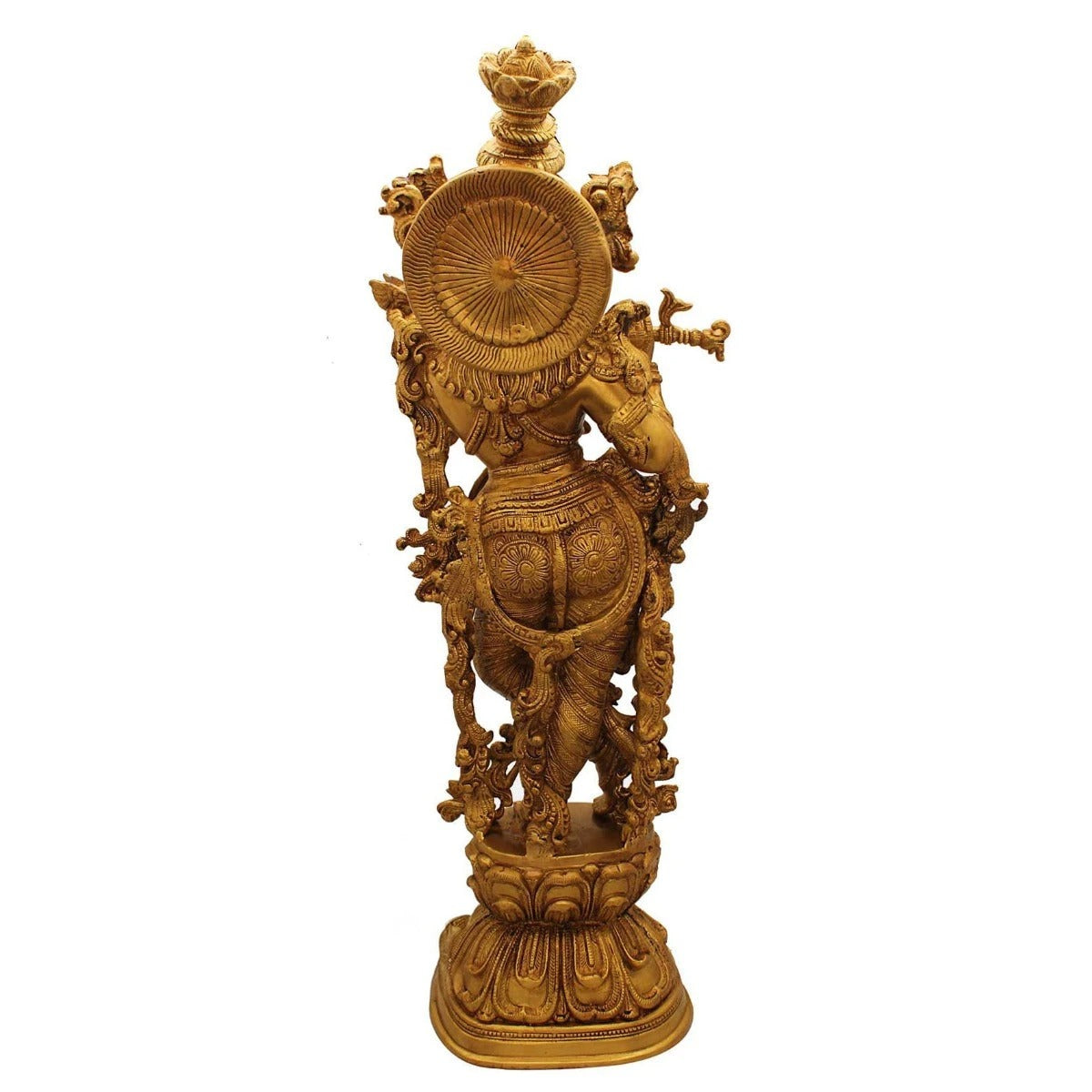 Brass Krishna Playing Flute Weight 16 Kg And Height 29 Inch