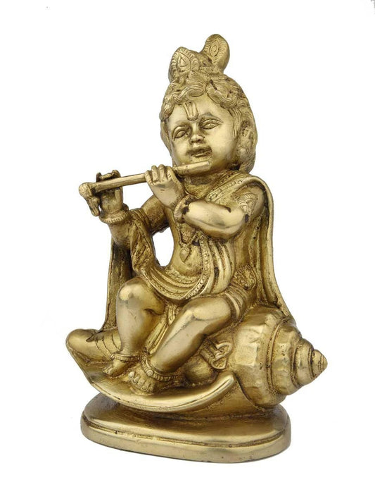 Brass Royal Golden Bal Gopal Weight 2 Kg And Height 9 Inch