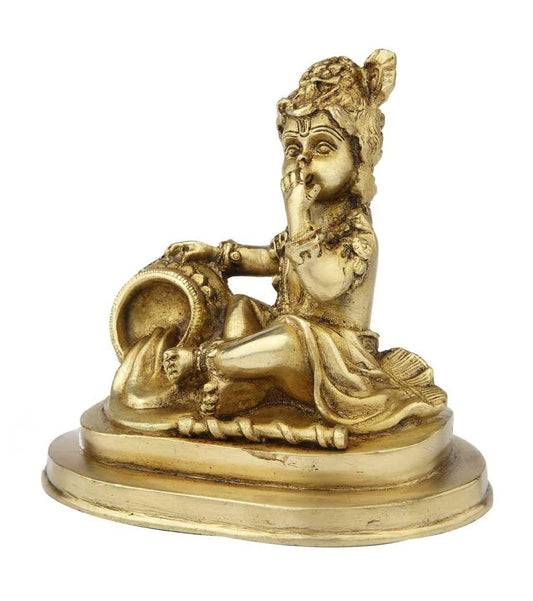 Brass Royal Golden Bal Gopal Weight 1.9 Kg And Height 6 Inch