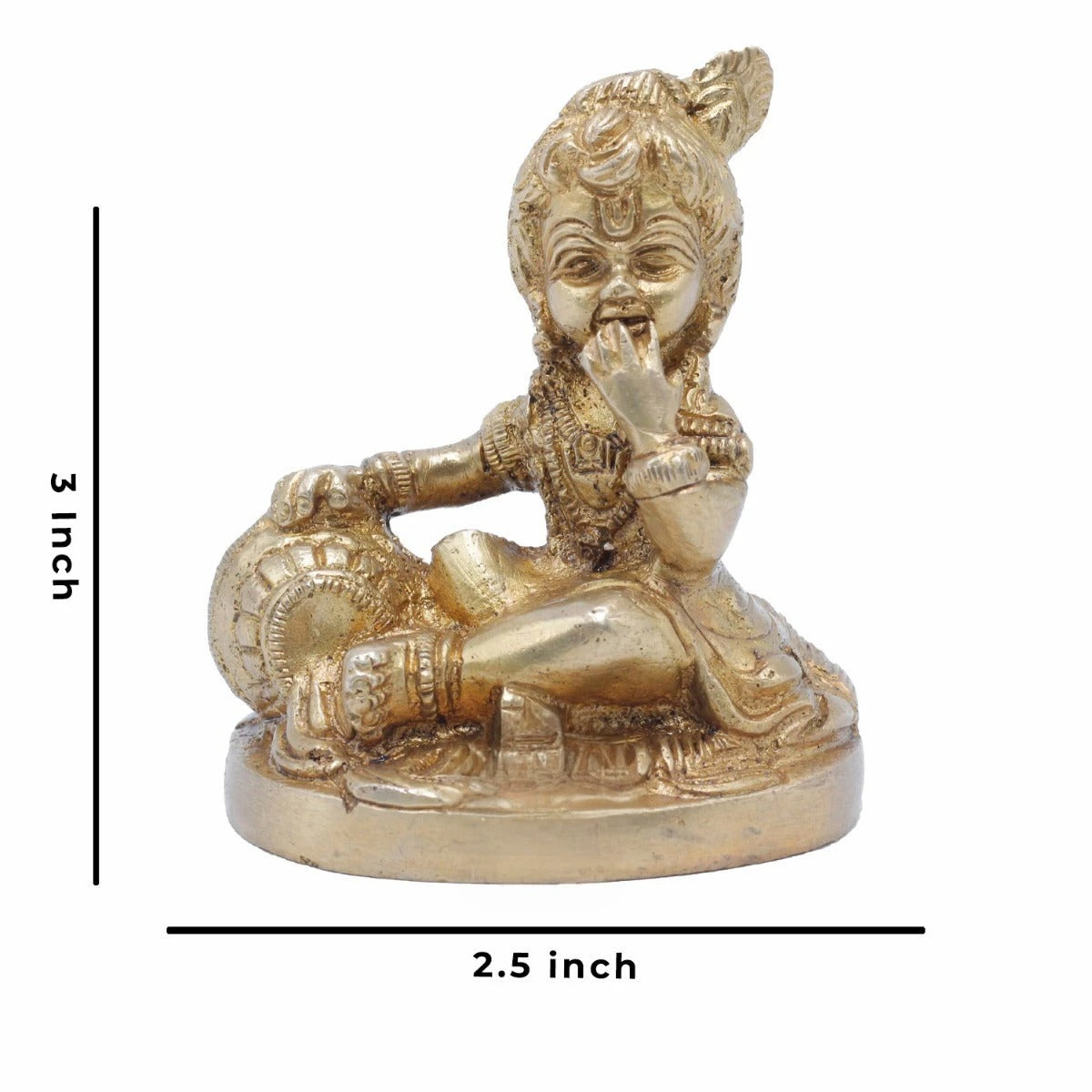 Brass Bal Gopal Weight 0.5 Kg And Height 3 Inch