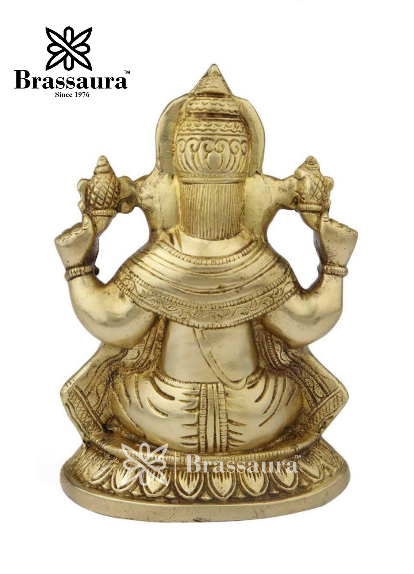 Brass Ganesha Statue For Home Decor And Gift Item Weight 2.5 Kg And Height 8 Inch