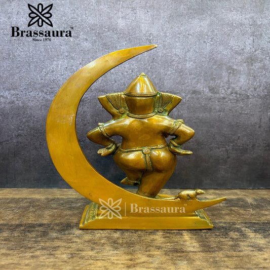 Brass Ganesha Statue For Home Decor And Gift Items Weight 2.5 Kg And Height 9.5 Inches