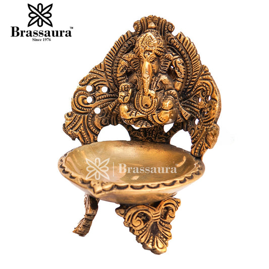 Brass Ganesh Diya Weight .7 Kg & Height 5 Inch