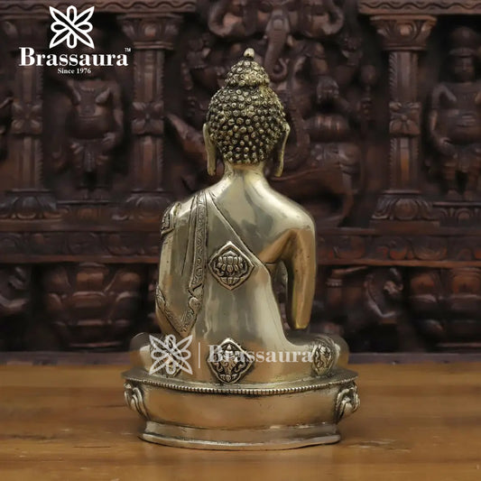 Brass Buddha For Home And Décor Weight 3.92 kg Height 12 Inch