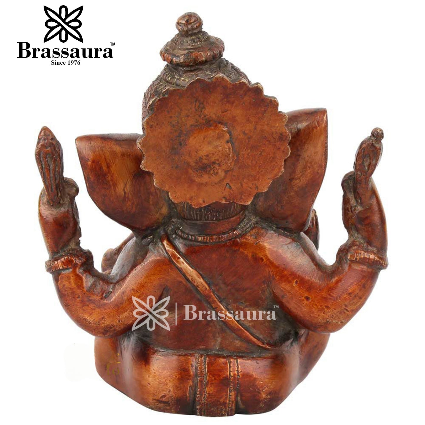 Brassaura™ Brass Ganesha Idol for Home and Decor | Weight 1.5 Kgs | Height 6 Inches