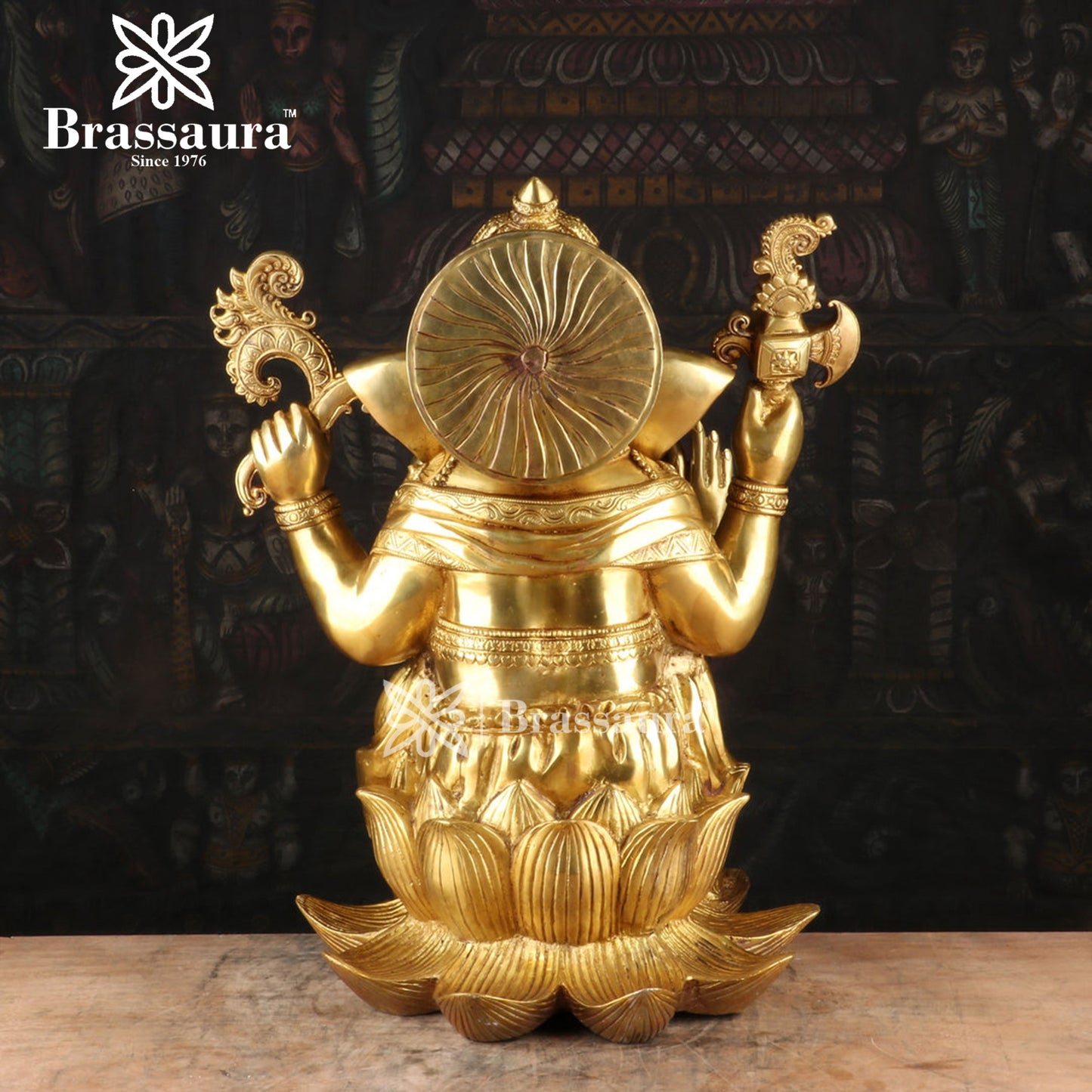 Brass Ganesha Statue For Home Decor And Gift Item Weight 15.5 Kg And Height 16 Inches