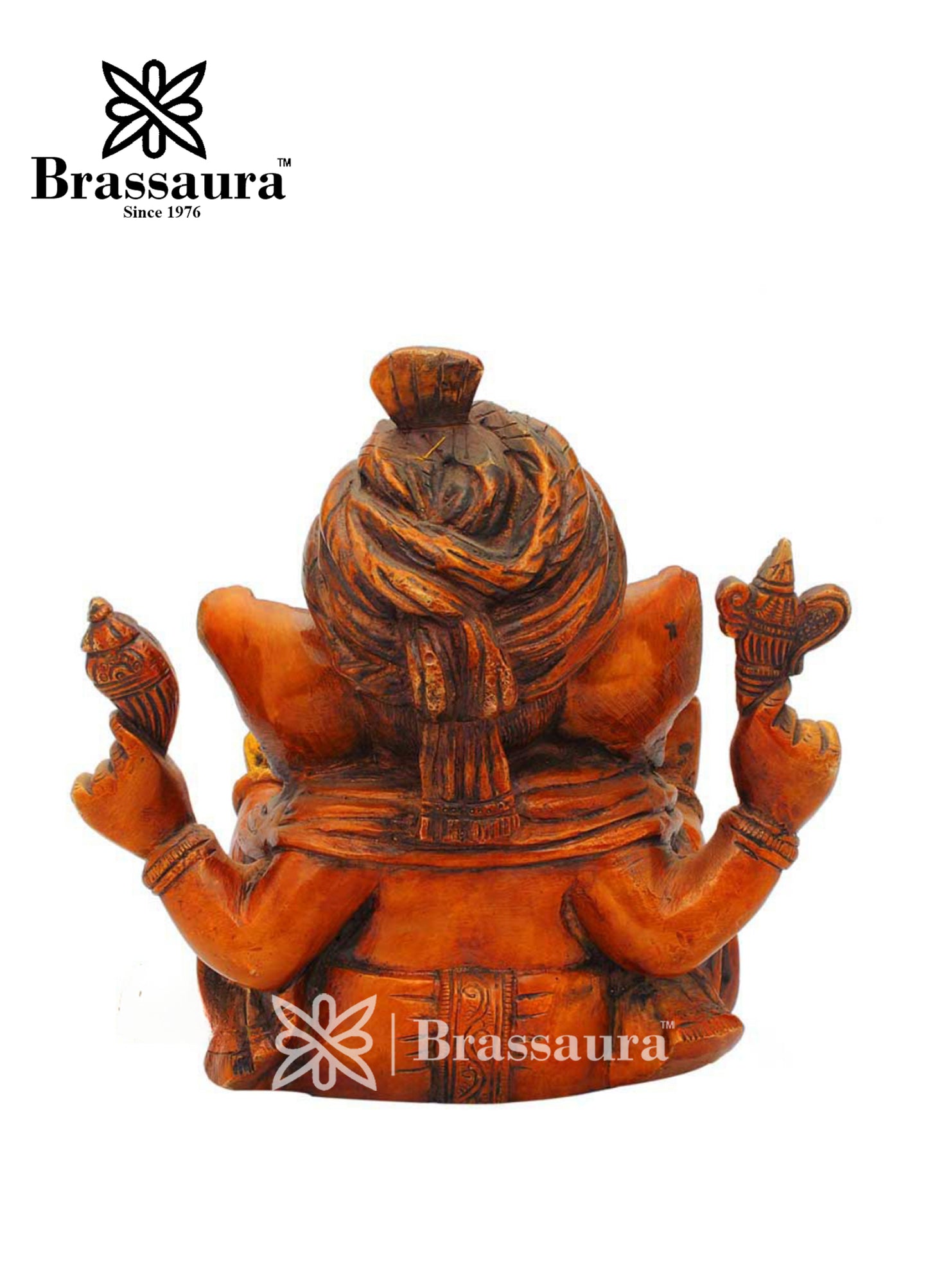 Brass Turban Ganesha Statue For Home Decor Weight 3.5 Kg And Height 7 Inch