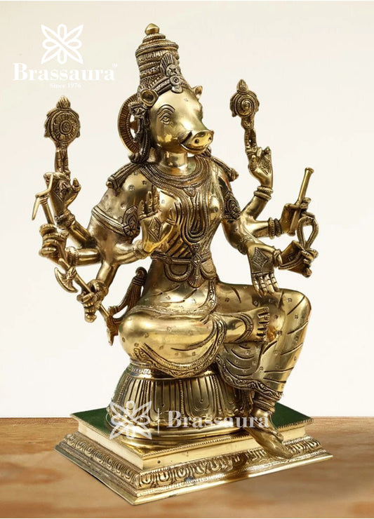 Brass Varah Statue Weight 6.5 Kg And Height 14 Inch